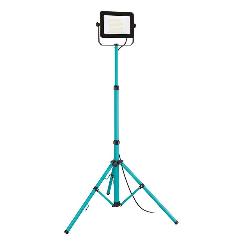 Lampă de lucru albastră din aluminiu, Angelos, 100W, LED 4000K, IP65, cu întrerupător