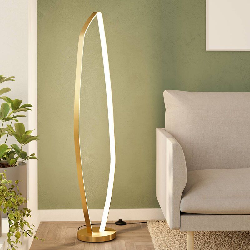 Lampadar auriu din aluminiu, Samson, 25,2W, LED 3000K, con întrerupător