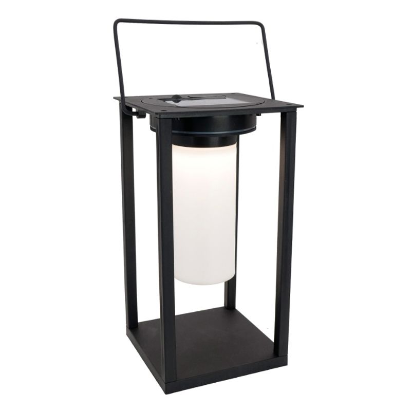 Lampă de masă exterior solară neagră din plastic, Hillebrand, 3,3W, LED 4000K, IP54, con întrerupător Lampă de masă exterior solară neagră din plastic, Hillebrand, 3,3W, LED 4000K, IP54, con întrerupător