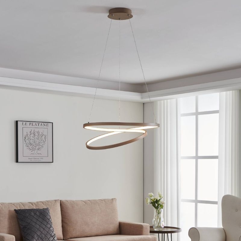 Lustră bej din aluminiu, Ties, 36W, LED 3000K