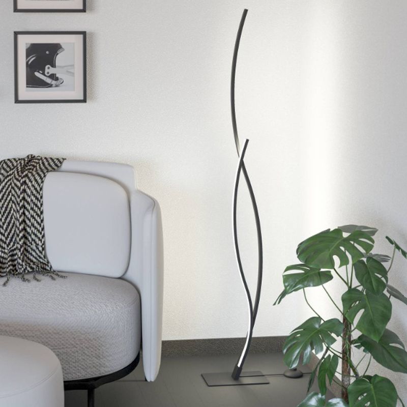 Lampadar negru din oțel, Tevin, 20W, LED 4000K, con întrerupător