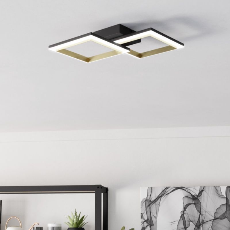 Plafonieră alamă din plastic, Conrad, 18,4W, LED 4000K, dimmabil în 3 trepte