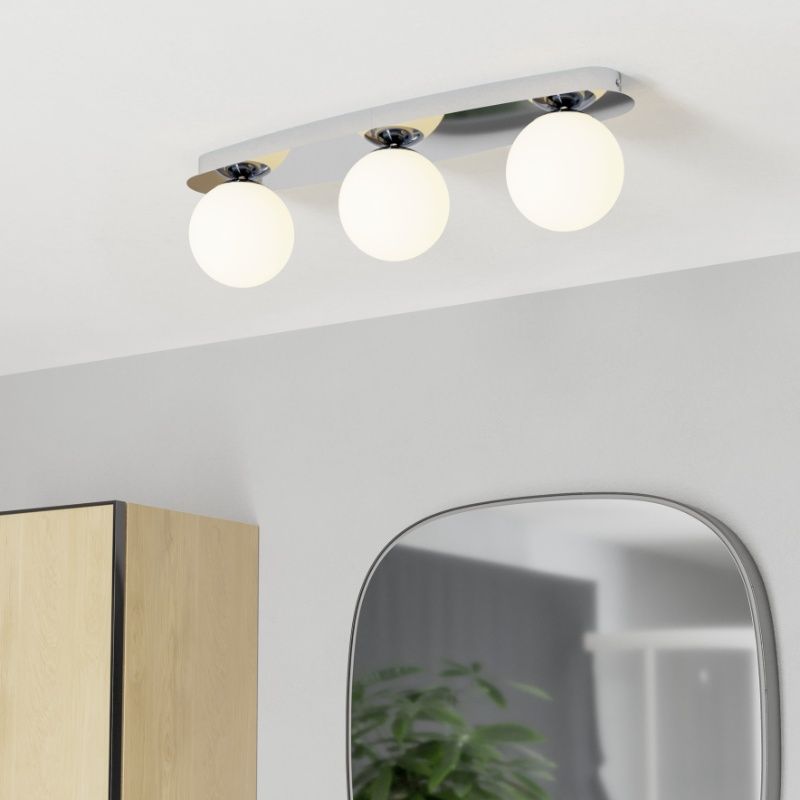 Plafonieră crom din oțel, Cornee, 4,2W, LED 2700K, IP44 Plafonieră crom din oțel, Cornee, 4,2W, LED 2700K, IP44