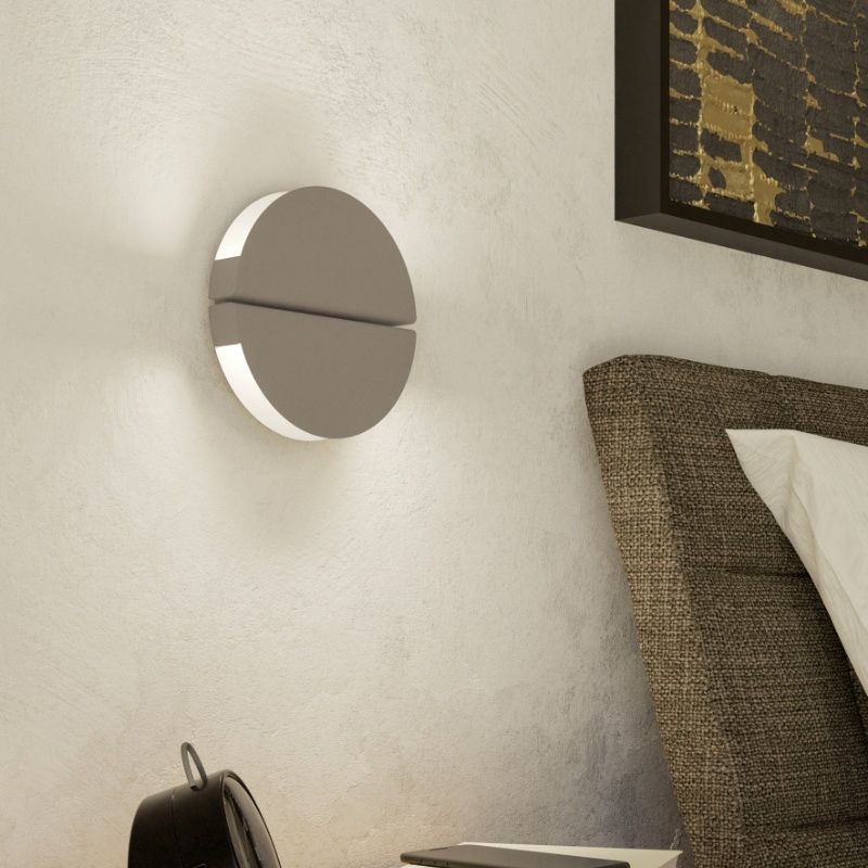 Aplică de perete maro din oțel inoxidabil, Patricius, 4,5W, LED white switch, IP44