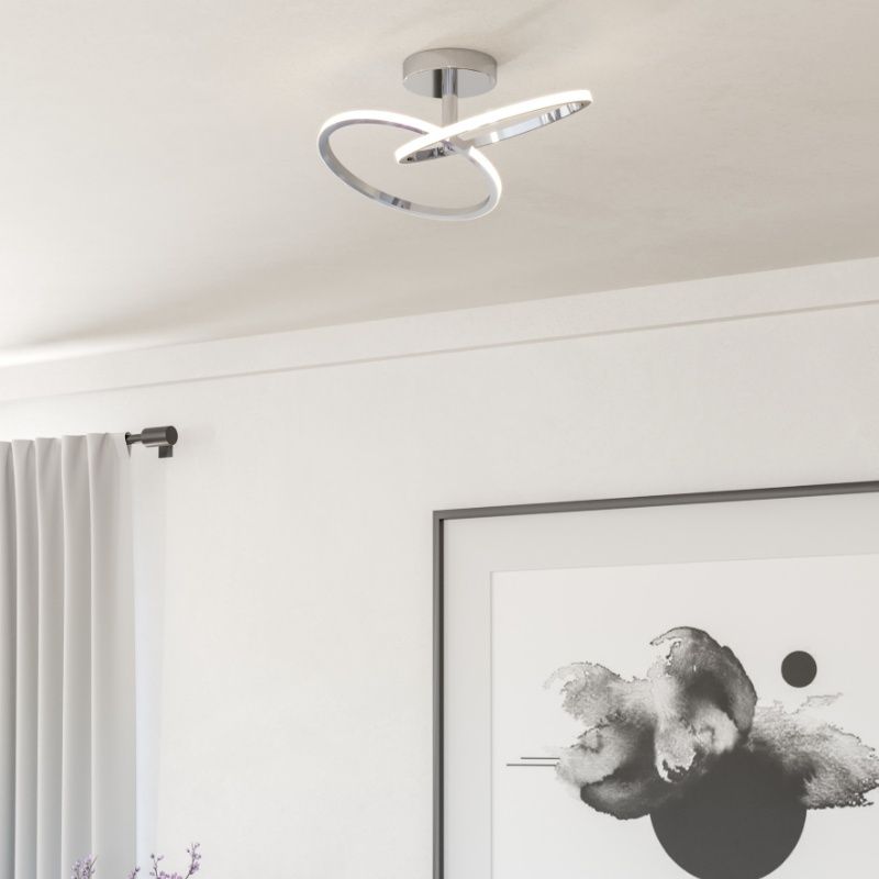 Plafonieră crom din oțel, Minh, 12W, LED white switch