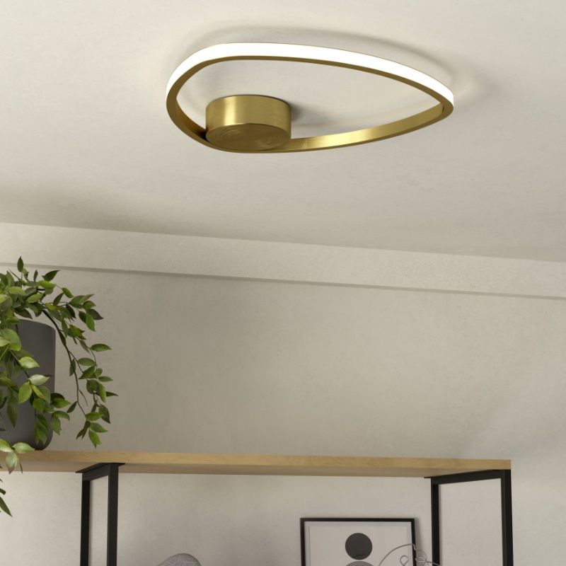 Plafonieră aurie din aluminiu, Minouche, 9,7W, LED white switch