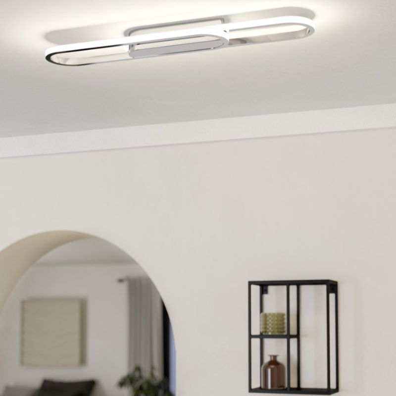 Plafonieră crom din aluminiu, Crijn, 20W, LED white switch