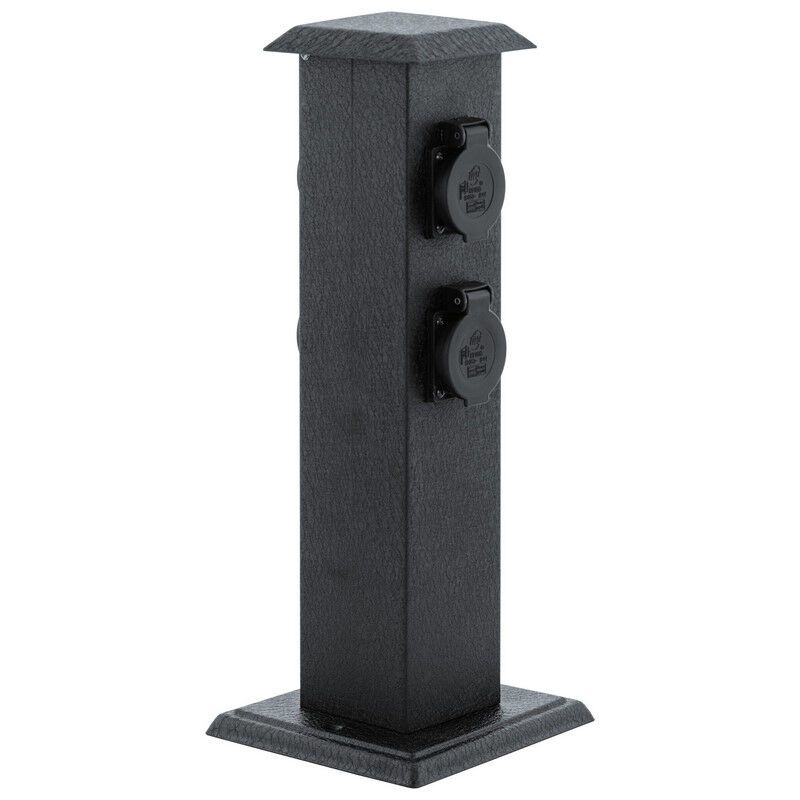 Priză de exterior Alek din plastic, neagră, IP44