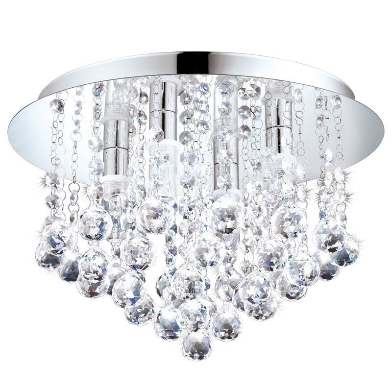 Plafonieră crom din cristal, Almedina, IP44