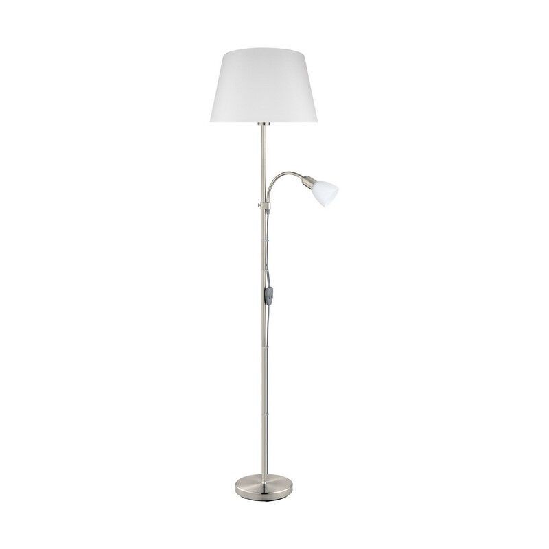Lampă de citit nichel din textil, Arris, con întrerupător