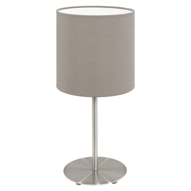 Lampă de masă taupe din textil, Abano, con întrerupător