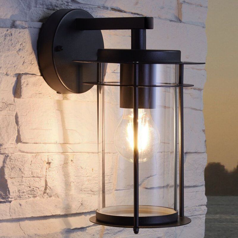 Lampă exterior neagră din sticlă, Bijou, IP44