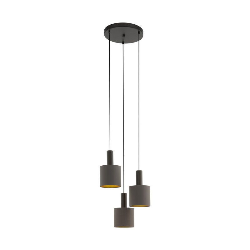 Lustră pentru masă de dining maro din metal, Mies