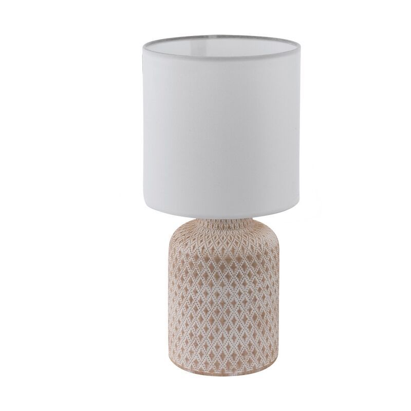 Lampă de masă din ceramică albă, Angele, con întrerupător
