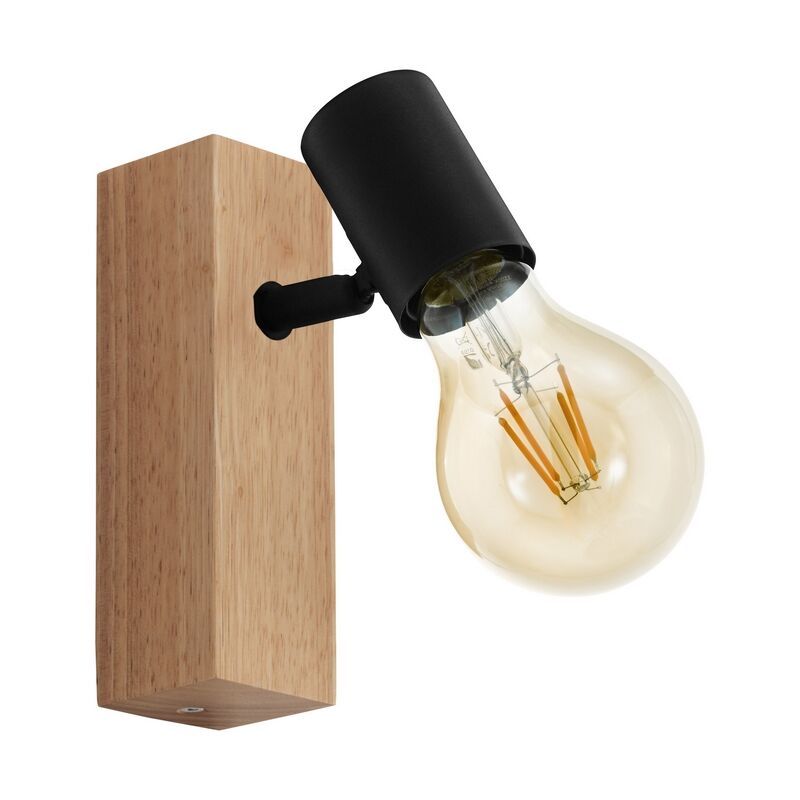 Spot LED de tavan maro din lemn, Anton