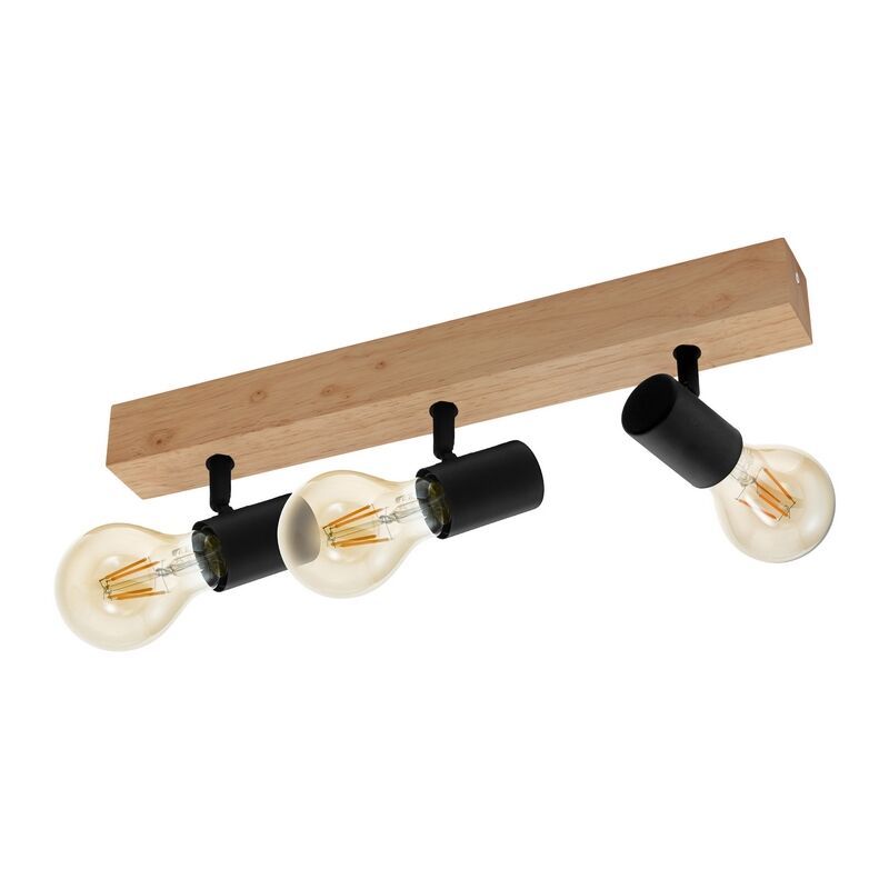 Spot LED de tavan maro din lemn, Anton