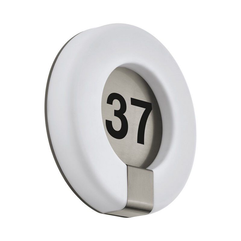 Număr de casă iluminat alb din plastic, Evin, 15W, LED reglabil de la alb cald la alb rece, IP44, con telecomando
