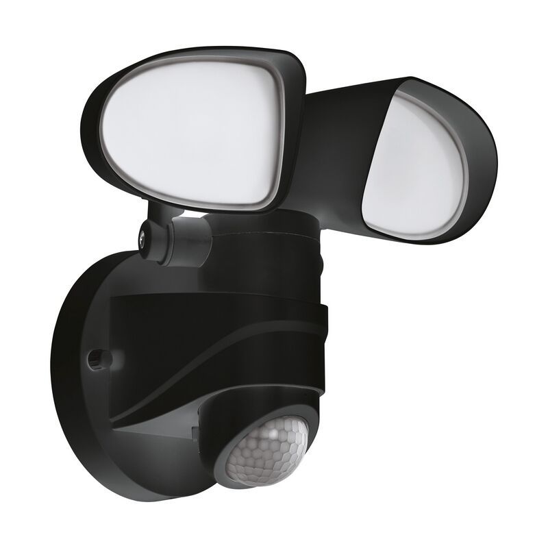 Aplică exterior cu senzor de mișcare neagră din plastic, Joselien, 6W, LED 5000K, IP44
