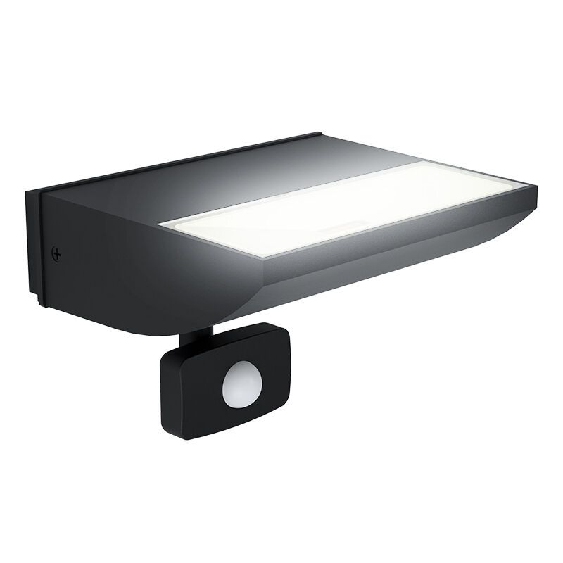 Aplică exterior cu senzor de mișcare neagră din aluminiu, Samuel, 10,5W, LED 3000K, IP44