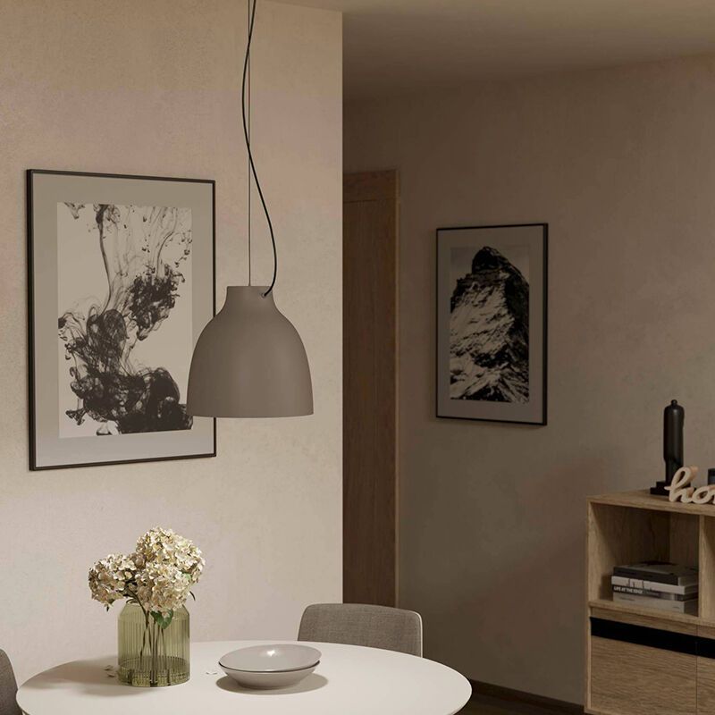 Lustră pentru masă de dining taupe din aluminiu, Thijs