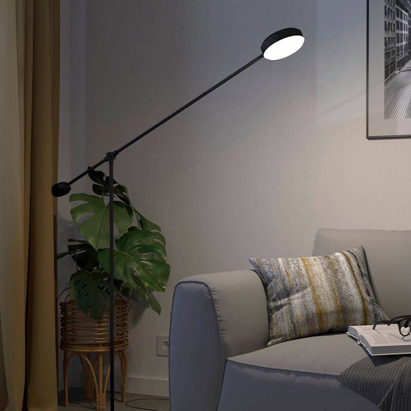 Lampă de citit neagră din aluminiu, Thies, 24W, LED 3000K, dimmabil în 3 trepte