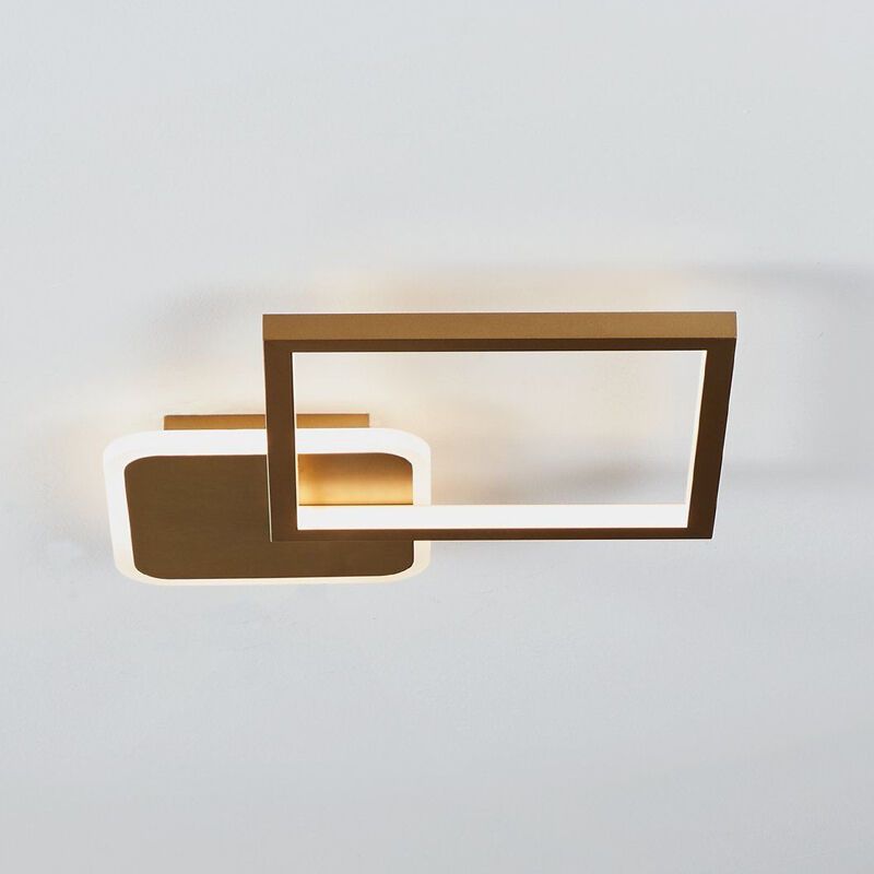 Plafonieră aurie din aluminiu, Sivan, 15W, LED reglabil de la alb cald la alb rece, dimmabil în 3 trepte