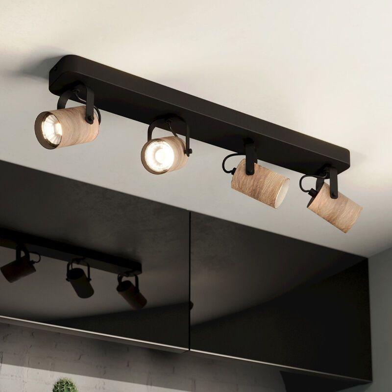 Spot LED de tavan negru din lemn, Thierry Spot LED de tavan negru din lemn, Thierry