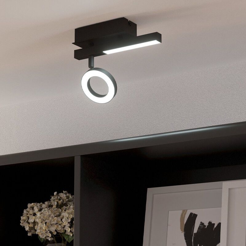 Spot LED de tavan negru din aluminiu, Madelinde, 3,2W, LED 3000K
