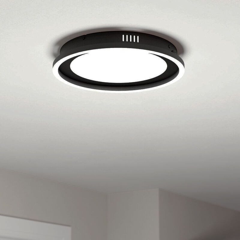 Plafonieră neagră din aluminiu, Thijn, 11,5W, LED reglabil de la alb cald la alb rece, dimmabil în 3 trepte