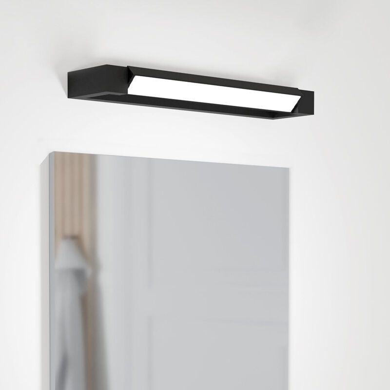 Lampă cu senzor neagră din aluminiu, Shukri, 8,9W, LED 4000K, IP44