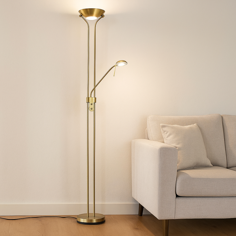 Lampă de citit alamă modernă, Salvador, 18W, LED 3000K, con întrerupător