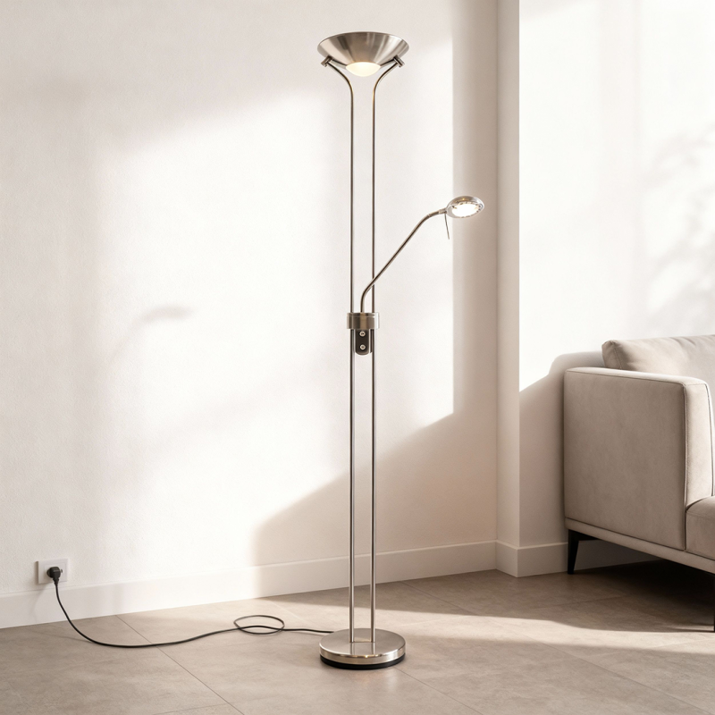 Lampă de citit nichel modernă, Salvador, 18W, LED 3000K, con întrerupător