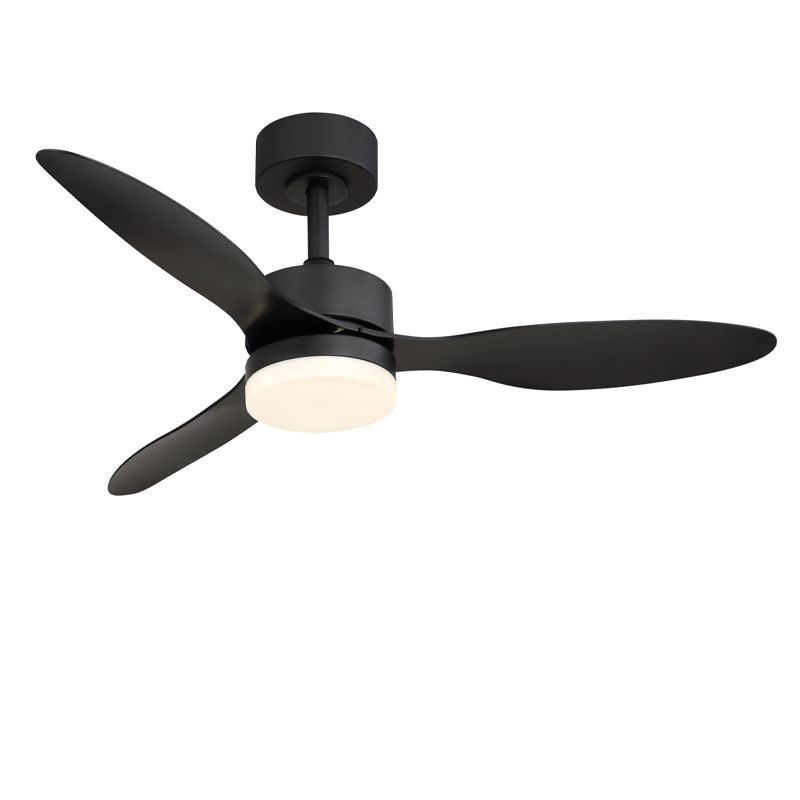 Ventilator de tavan modern, negru, metalic, Herre, 20W, LED reglabil alb cald spre rece, cu telecomandă