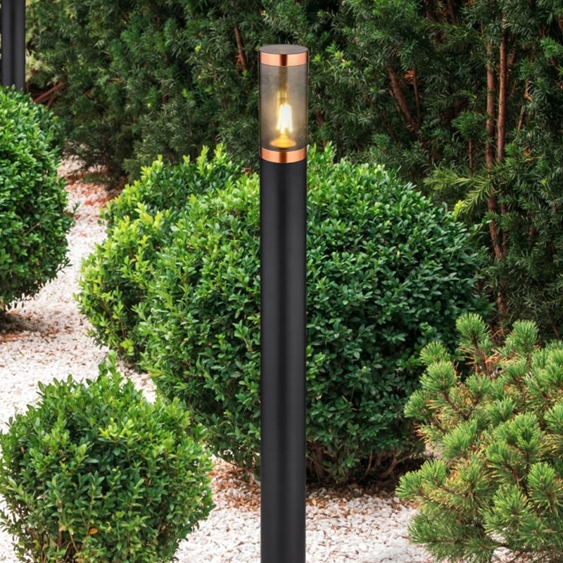 Lampă exterior neagră din oțel inoxidabil, Ishara, IP44