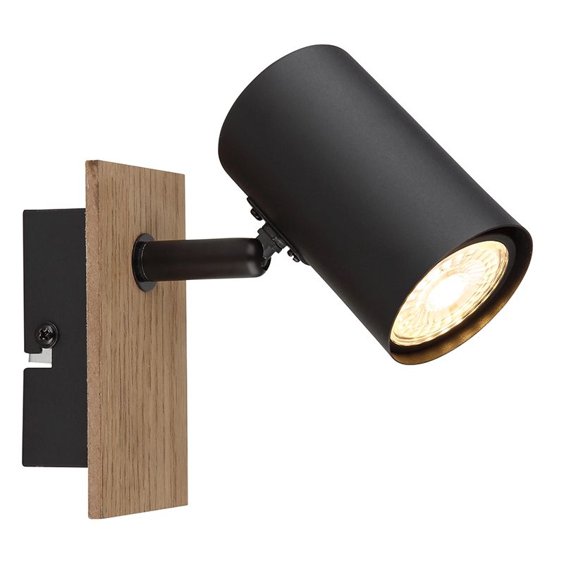 Spot de perete negru din metal, Philomena