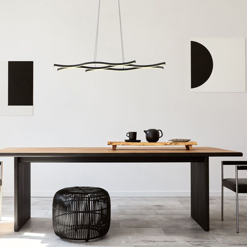 Lustră neagră din aluminiu, Geerten, 35W, LED 3000K