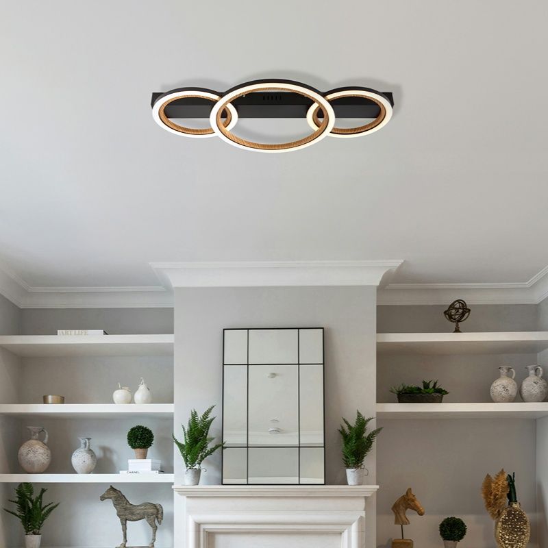 Plafonieră neagră din aluminiu, Danieke, 40W, LED 3000K