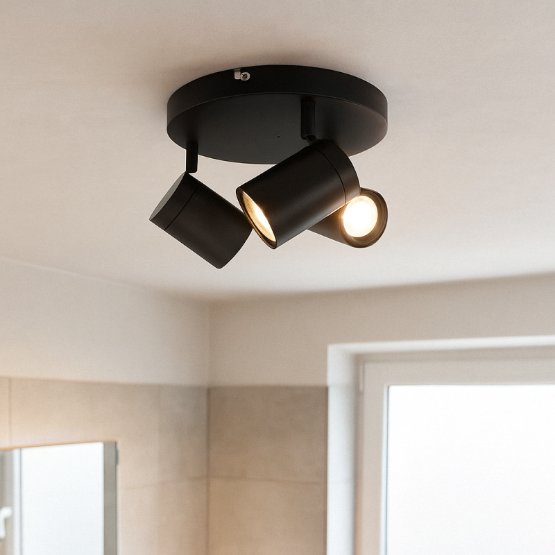Spot LED de tavan negru modern, Ciara, IP44
