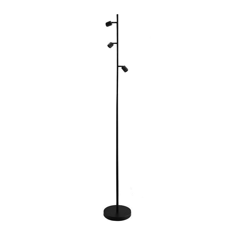 Lampadar fără abajur neagră din aluminiu, Rika, con întrerupător