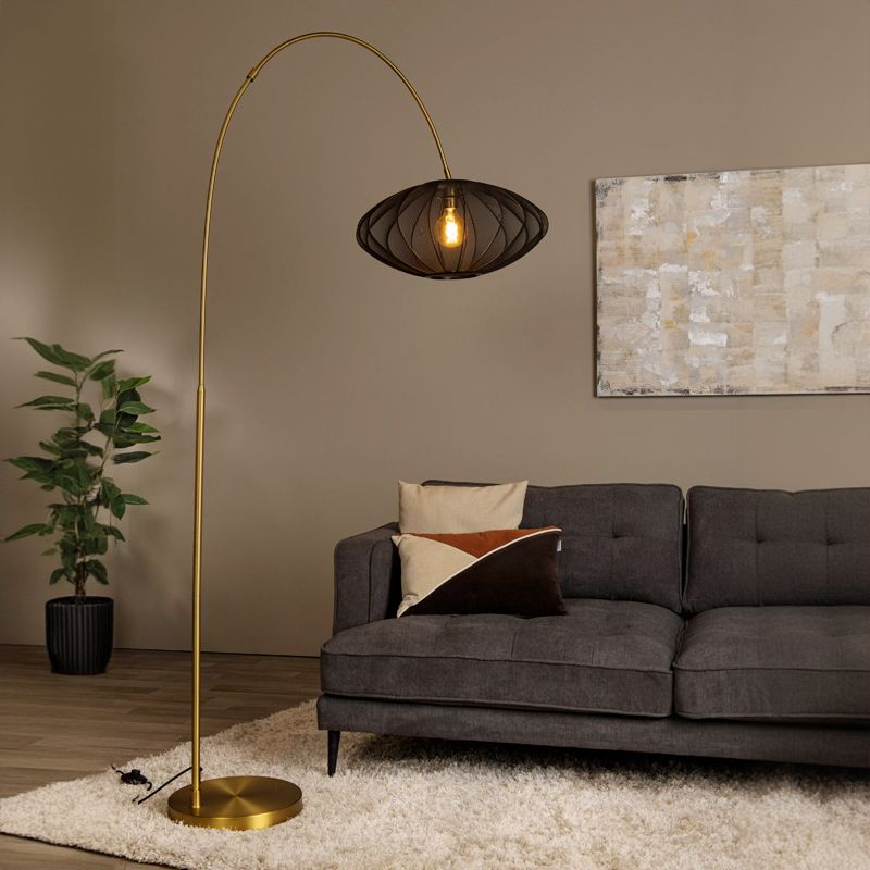Lampadar modern negru, Corina, con întrerupător