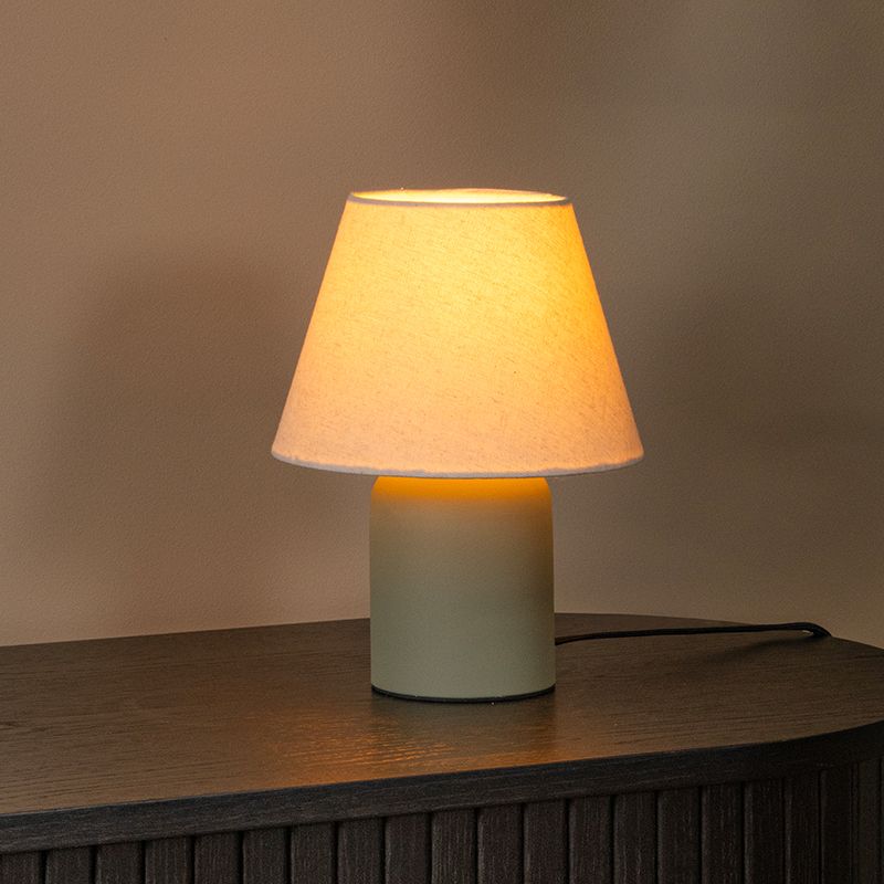 Lampă de masă din ceramică verde, Macia, con întrerupător
