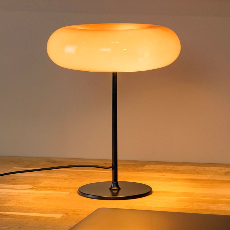 Lampă de masă retro portocalie, Sentino, con întrerupător