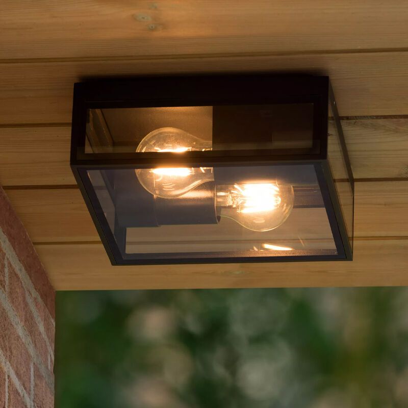 Lampă de tavan modernă neagră, Dukan, IP65