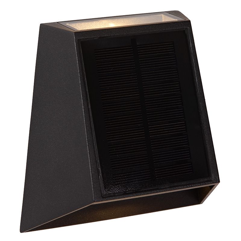 Aplică solară exterior modernă neagră, Luton, 1W, LED 2700K, IP54