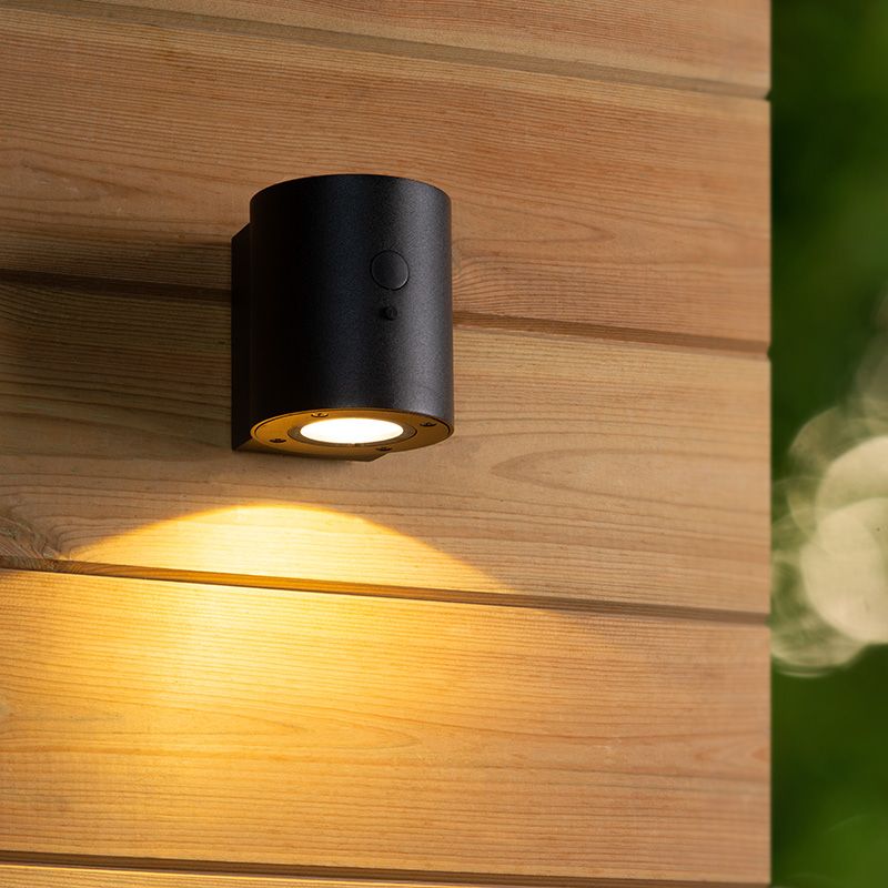 Aplică solară exterior modernă neagră, Perth, 1W, LED 3000K, IP65