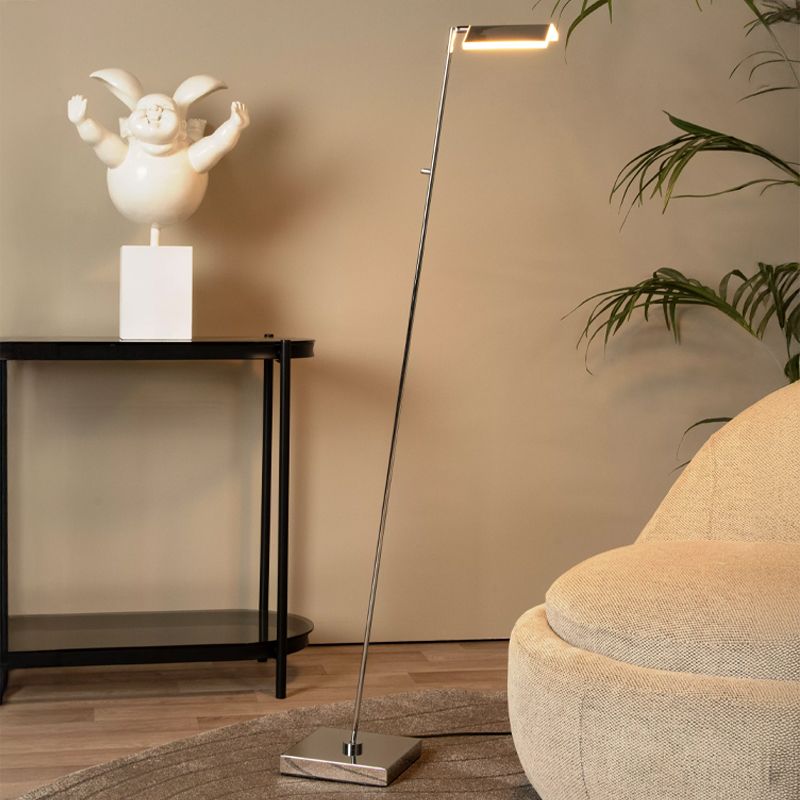 Lampă de citit modernă crom, Aaron, 12W, LED 2700K, cu întrerupător tactil
