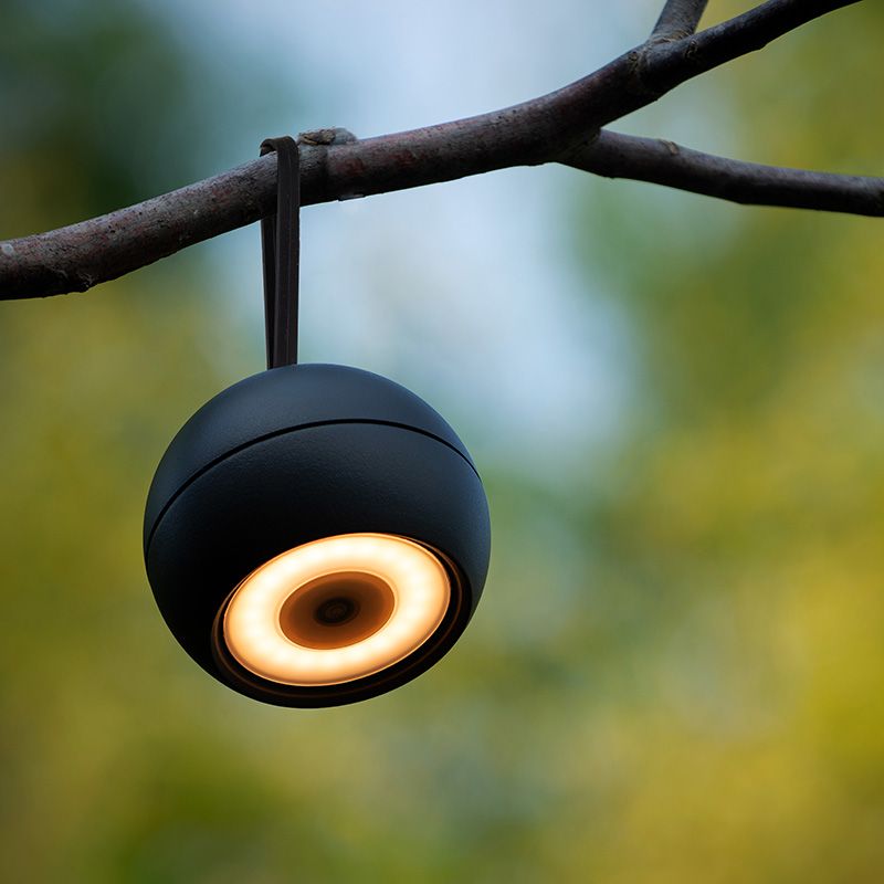 Aplică reîncărcabilă modernă neagră, Lunex, 2W, LED 3000K, IP54, con întrerupător