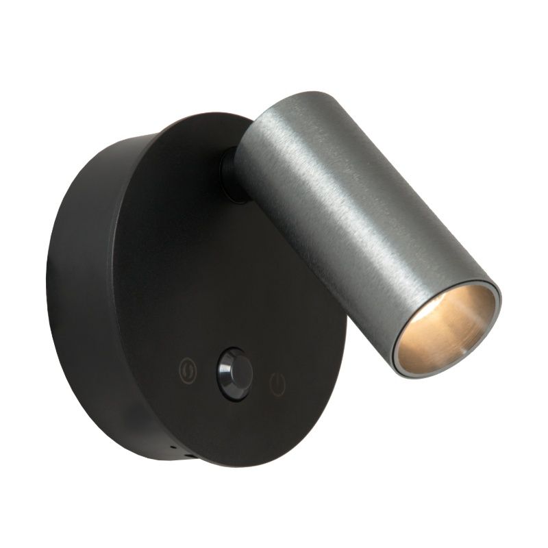 Aplică reîncărcabilă modernă gri, Toni, 2W, LED white switch, cu întrerupător tactil