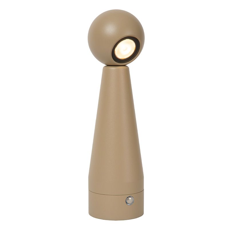 Lampă de masă reîncărcabilă modernă taupe, Ipsos, 3W, LED dim to warm, cu întrerupător tactil