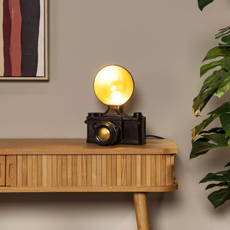 Lampă de masă retro neagră, Extravaganza Camera, con întrerupător
